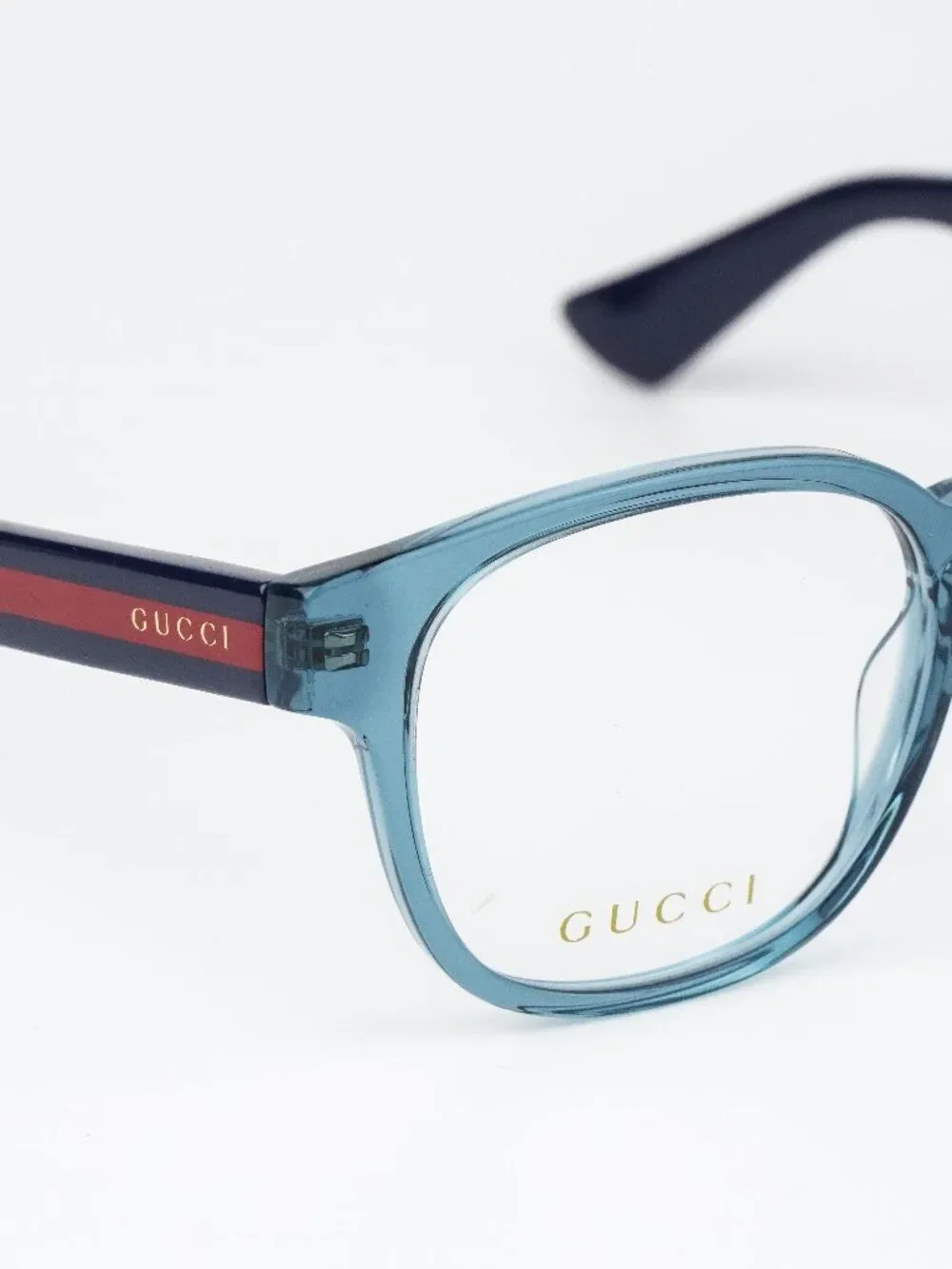 Gucci Women Eyeglasses Transparent Blue Square GG0927O 006 NEW AUTHENTIC